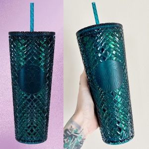 NWT 2021 Starbucks Holiday Emerald Green Jeweled Venti 24oz Tumbler Cup